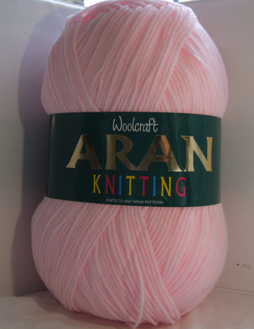 100% Acrylic Aran Yarn x2 400g Balls Baby Pink - Click Image to Close